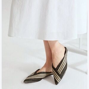 Zara Black and White Striped Women's Shoes